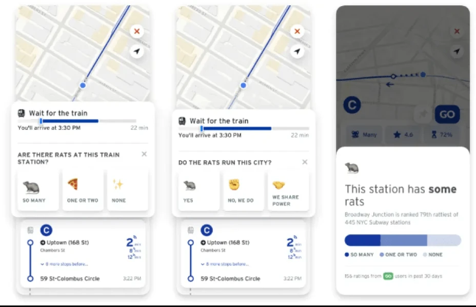 Screenshots of what the Rat Detector looks like in-app.<br>Transit Screenshots of what the Rat Detector looks like in-app.<br>Transit