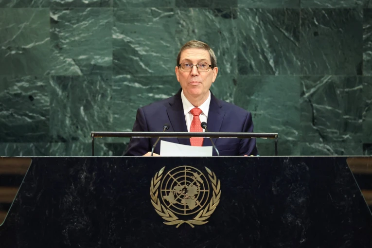 Ο Υπουργός Εξωτερικών της Κούβας, Μπρούνο Εντουάρντο Ροντρίγκεζ Παρίγια, στην 80ή Γενική Συνέλευση των Ηνωμένων Εθνών / Reuters