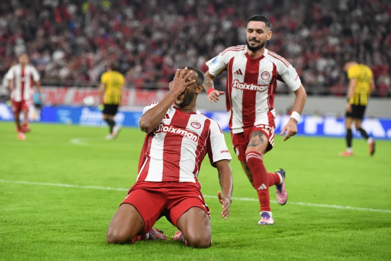 Ο Αγιούμπ Ελ Κάμπι πανηγυρίζει το 1-0/EUROKINISSI