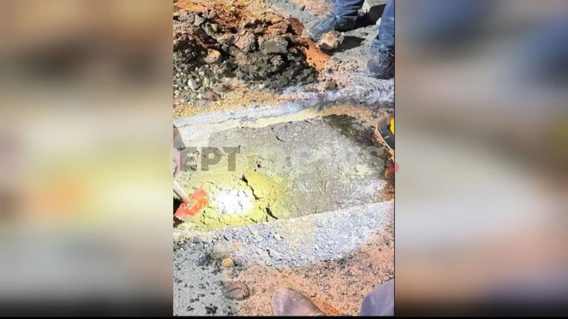 Το σημείο των σωληνώσεων που μετέφεραν το προπάνιο / Φωτ.: ΕΡΤ