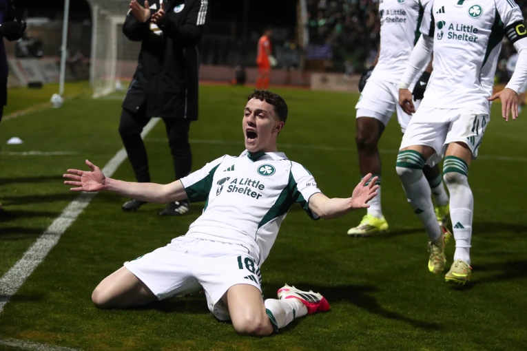 Ο Κοντούρης πανηγυρίζει το 0-3 του Παναθηναϊκού/Eurokinissi