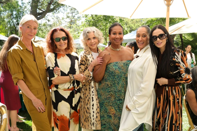 Gwyneth Paltrow, Diane von Furstenberg, Jane Fonda, Nicole Avant, Tracee Ellis Ross and Demi Moore (Photo by Stefanie Keenan/Getty Images for DVF)