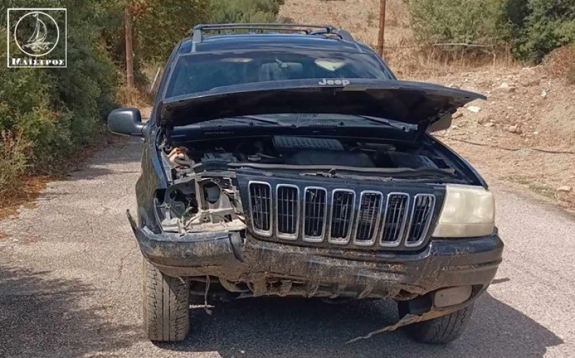 Το αυτοκίνητο μετά την πτώση στον γκρεμό. Φωτό: e-maistros.gr