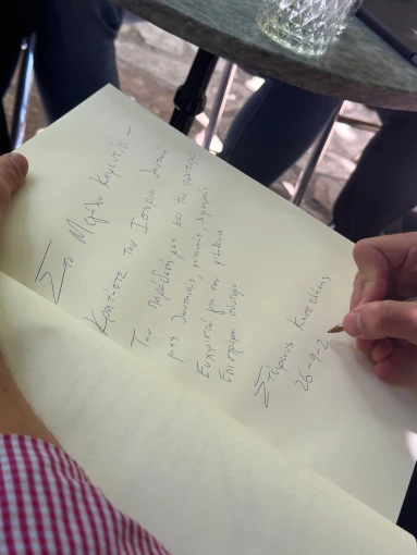 Ο κ. Κασσελάκης στο ιστορικό Μεγάλο Καφενείο της Τρίπολης 