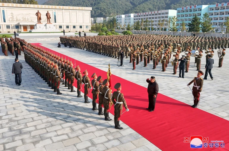 Kim Jong Un inspects the headquarters of the 2nd Corps of North Korean army, KCNA via Reuters