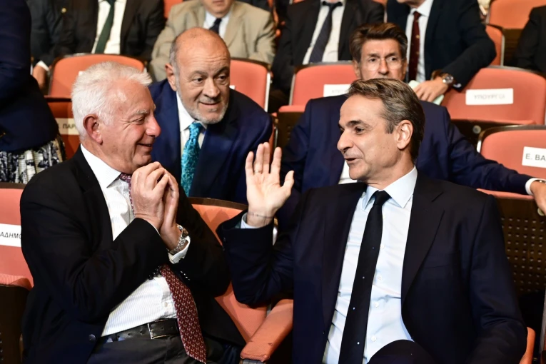 Κυριάκος Μητσοτάκης και Παναγιώτης Πικραμμένος στον ΣΕΒ / Eurokinissi