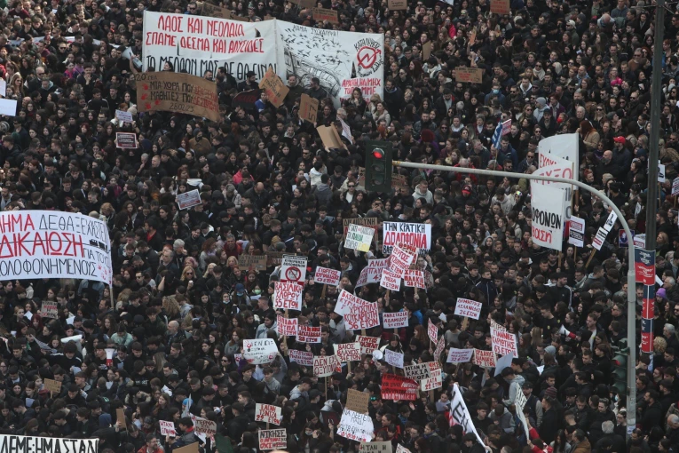          Συλλαλητήριο για την τραγωδία στα Τέμπη, Θεσσαλονίκη / Eurokinissi     