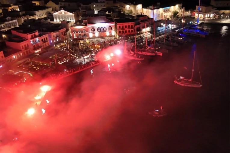 Τα πλοία που αναχώρησαν από τη Σύρο για τη Γάζα. Φωτό: Reuters