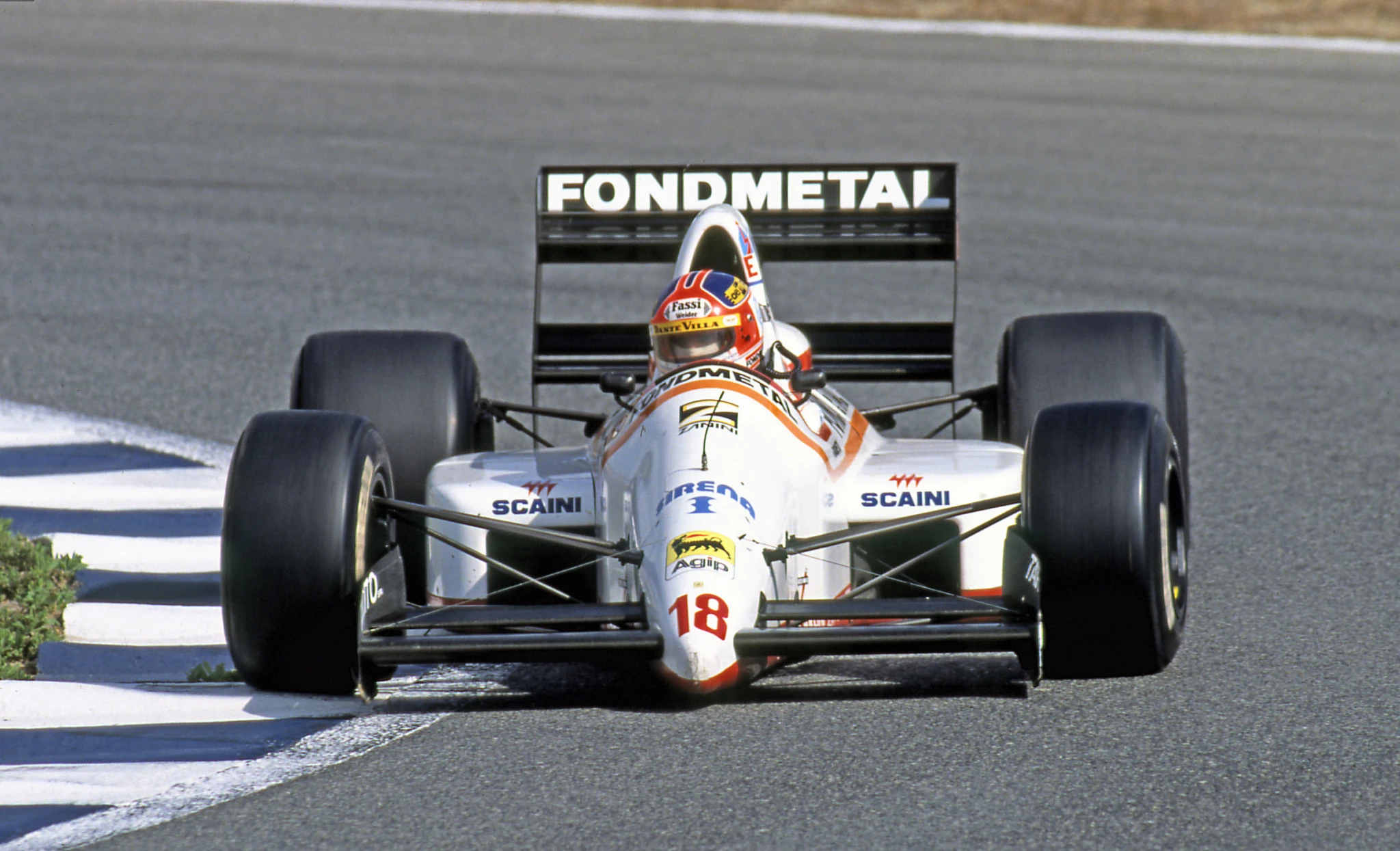 1989 Racing Spanish GP οδηγός Π.Τζινζάνι μονοθέσιο Osella FA1M κινητήρας Ford Cosworth V8
