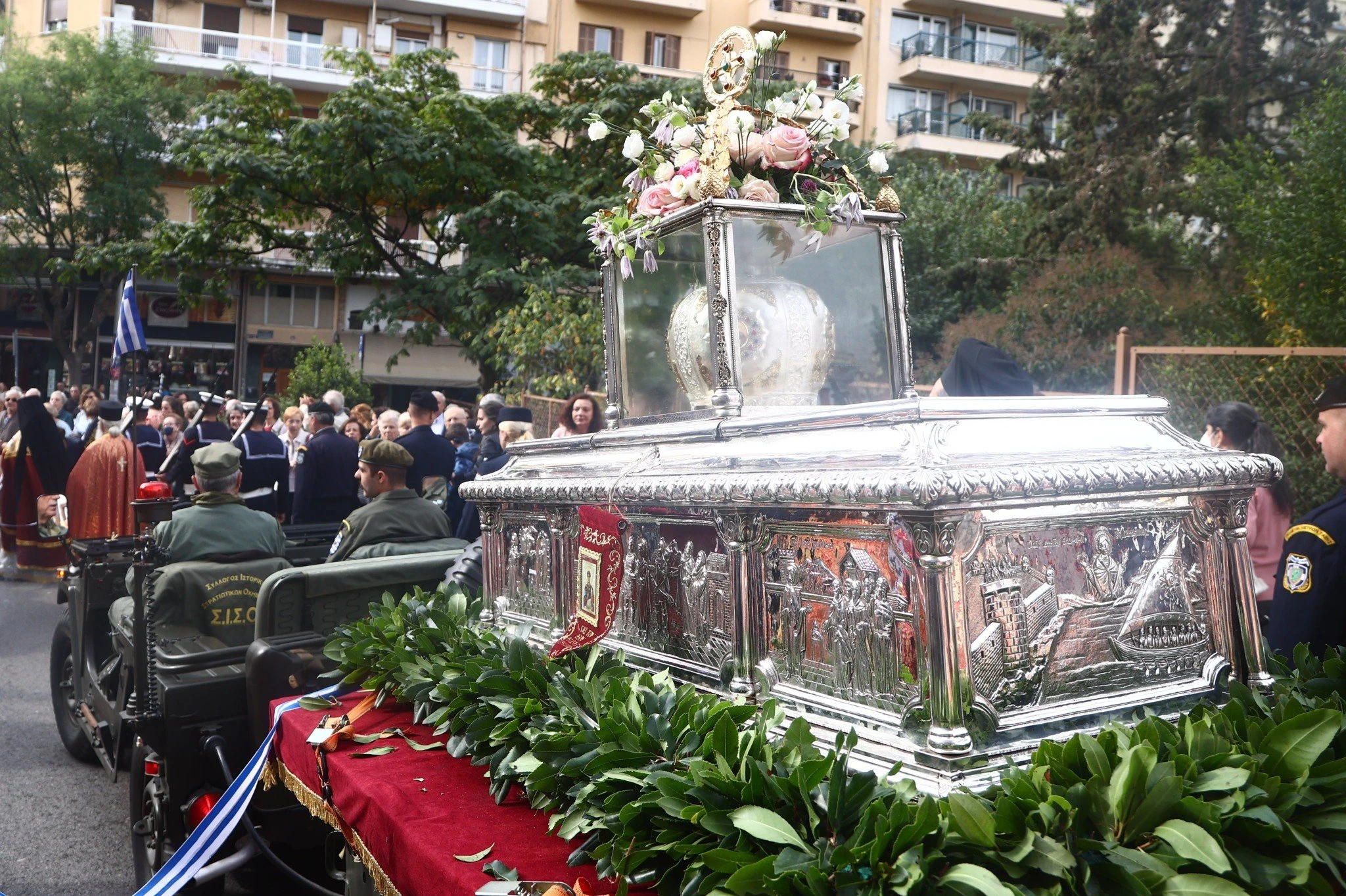 Λιτάνευση ιερών λειψάνων και ιεράς εικόνας του Αγίου Δημητρίου στη Θεσσαλονίκη/φωτό eurokinissi