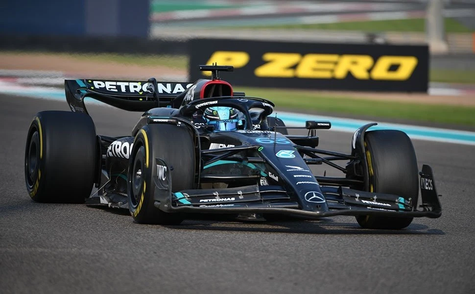 George Russell Mercedes photo Pirelli