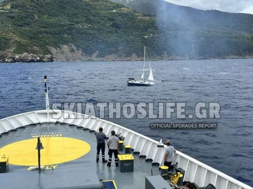 Ακυβέρνητο ιστιοπλοϊκό ανοιχτά της Σκοπέλου/skiathoslife