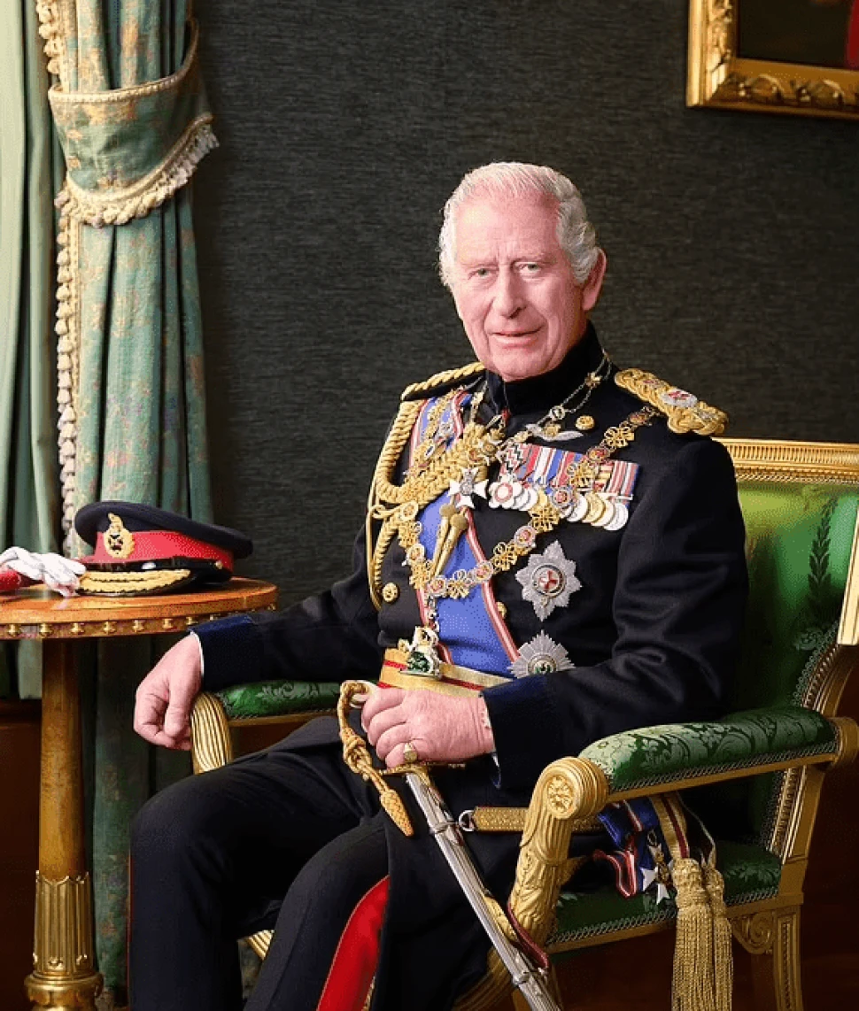 The King was photographed in Windsor Castle in his Field Marshal dress uniform