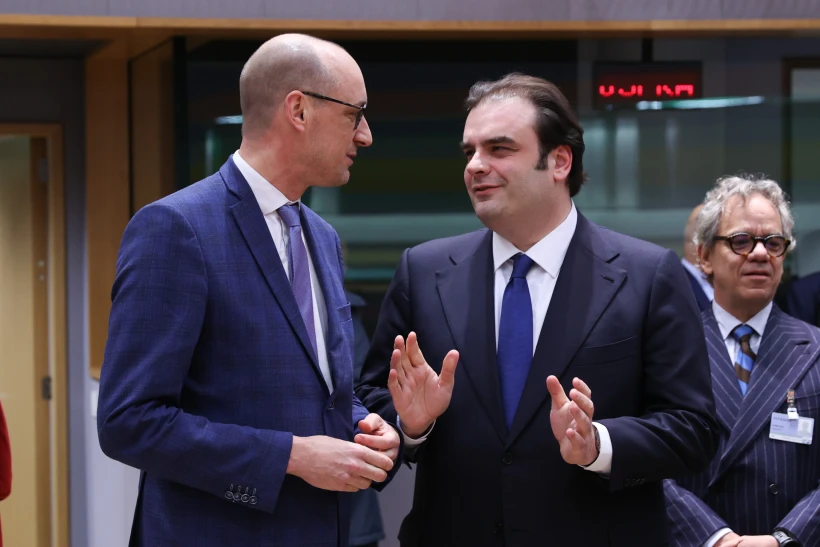 Κυριάκος Πιερρακάκης με τον Βέλγο ομόλογό του, Βίνσεντ βαν Πέτεγκεμ/ Φωτ:  European Council