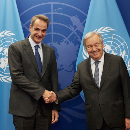 Συνάντηση Μητσοτάκη με Γκουτέρες: «Στηρίζουμε τις προσπάθειες του Γενικού Γραμματέα του ΟΗΕ για επανέναρξη των συνομιλιών για το Κυπριακό»