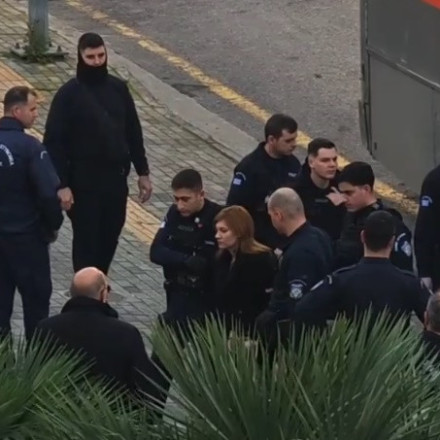 Υποβασταζόμενη και κρατώντας μπαστούνι η Ρούλα Πισπιρίγκου έφτασε στο Εφετείο