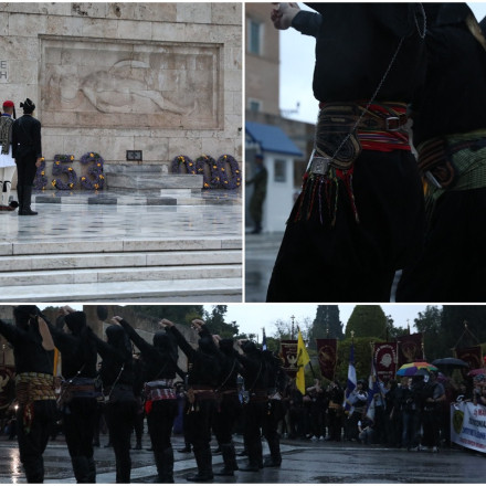 Γενοκτονία των Ποντίων: Πόντιοι εύζωνες και πυρρίχιος συγκίνησαν στο Σύνταγμα