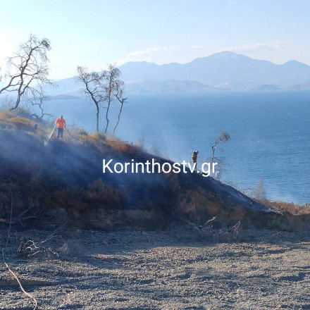 Οριοθετήθηκε η φωτιά στις Βαμβακές Κορινθίας
