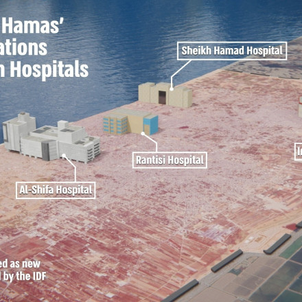 Ισραηλινός «χάρτης» παρουσιάζει ως «κέντρα τρομοκρατίας» τα νοσοκομεία της Γάζας