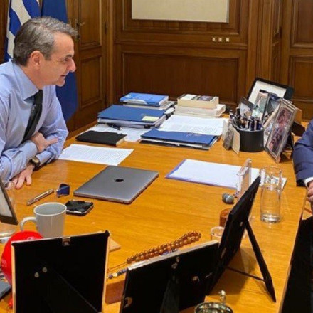 Συνάντηση Μητσοτάκη - Μεϊμαράκη στο Μαξίμου