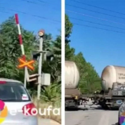 Θεσσαλονίκη: Τρένο περνά με ανεβασμένες μπάρες μπροστά από αυτοκίνητα - Από το σημείο περνούν παιδιά