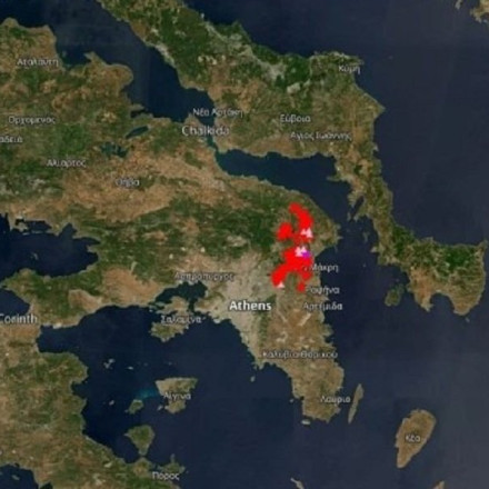 Το πύρινο μέτωπο της Αττικής από τον δορυφόρο Copernicus - Σοκάρει η έκταση της φωτιάς