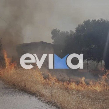 Ερέτρια: Μεγάλη φωτιά τώρα στο Καστέλι - Πληροφορίες ότι καίγεται σπίτι -Ήχησε το 112