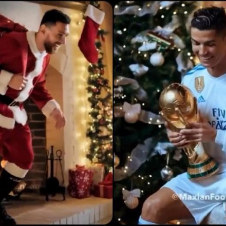 Ο Άη.. Λιονέλ Μέσι έφερε δώρο στον Κριστιάνο Ρονάλντο ένα σοκολατένιο τρόπαιο του Μουντιάλ [vid]