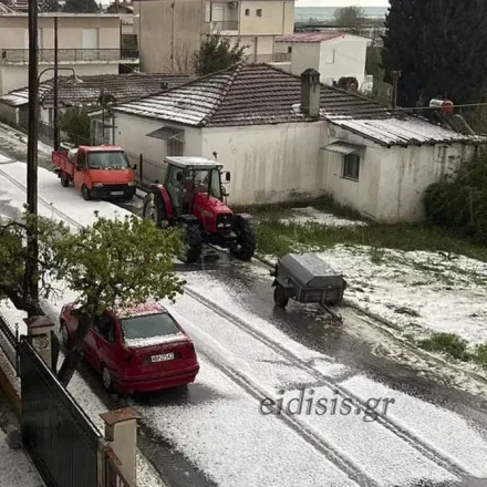 Κιλκίς: Σφοδρή χαλαζόπτωση στο Πολύκαστρο - Έβγαλαν τα εκχιονιστικά