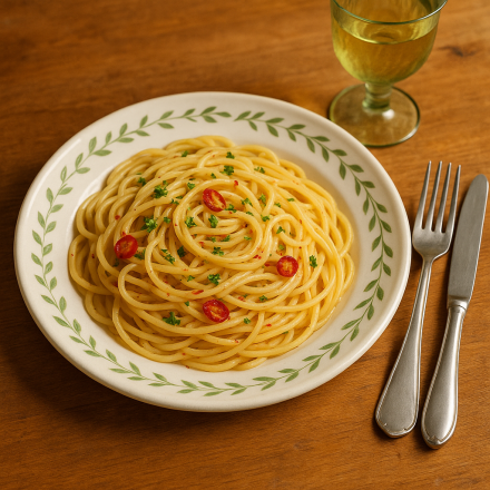 Συνταγή για τη μακαρονάδα aglio, olio e peperoncino