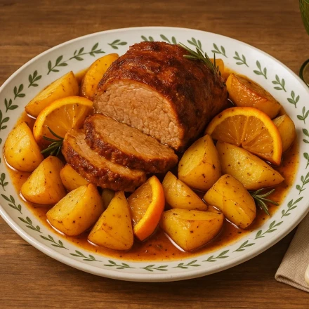 Συνταγή για χοιρινό ρόστο Νάξου με πατάτες στον φούρνο