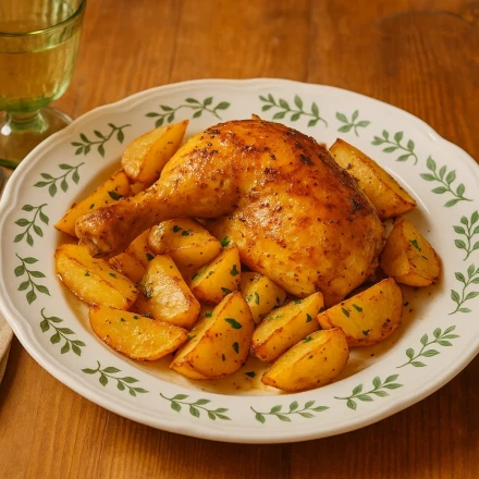 Παραδοσιακό κοτόπουλο με πατάτες στον φούρνο της γιαγιάς