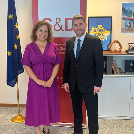 Συνάντηση Νίκου Ανδρουλάκη με την πρόεδρο των Σοσιαλιστών και Δημοκρατών στις Βρυξέλλες