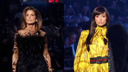 Gucci Cruise 2027: Η επιστροφή της Σίντι Κρόφορντ - Αγνώριστη η μελαχρινή Πάρις Χίλτον