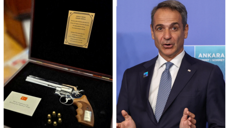 Στο Πολεμικό Μουσείο το περίστροφο που πήρε από τον Ερντογάν ο Μητσοτάκης