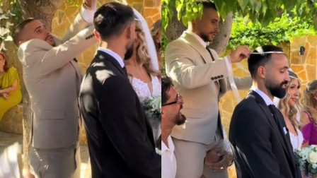 Viral... κουμπάρος: Τον σήκωσαν στα χέρια για να αλλάξει τα στέφανα στους νεόνυμφους