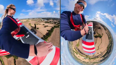 Η Σίντνεϊ Σουίνι έκανε wing walking εν ώρα πτήσης και «προκάλεσε» τον Τομ Κρουζ - «Τομ Κρουζ, πρόσεχε»