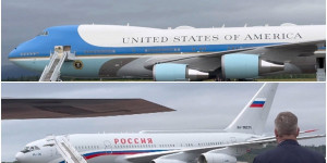 Αλάσκα: Σπάνιο τετ-α-τετ στον αέρα: Air Force One και το ρωσικό «θηρίο» Il-96 πλάι-πλάι Αλάσκα: Σπάνιο τετ-α-τετ στον αέρα: Air Force One και το ρωσικό «θηρίο» Il-96 πλάι-πλάι