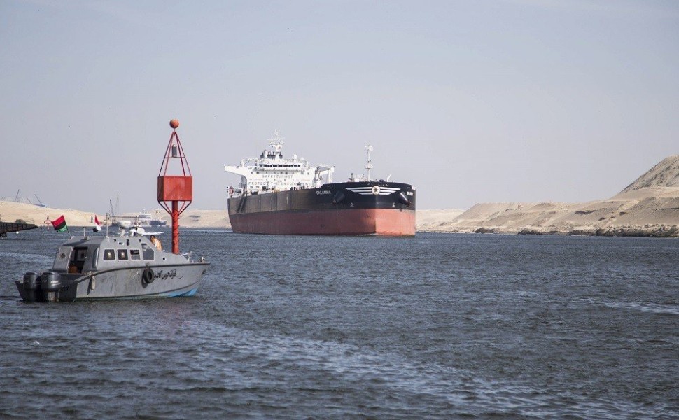 epa08003783 Crude Oil Tanker SALAMINA sails through the Suez Canal in Ismailia, Egypt, 17 November 2019, as Egypt marks the 150th anniversary of the Canal's opening to international navigation. According to the Suez Canal Authority figures, 1.3 million ve epa08003783 Crude Oil Tanker SALAMINA sails through the Suez Canal in Ismailia, Egypt, 17 November 2019, as Egypt marks the 150th anniversary of the Canal's opening to international navigation. According to the Suez Canal Authority figures, 1.3 million ve
