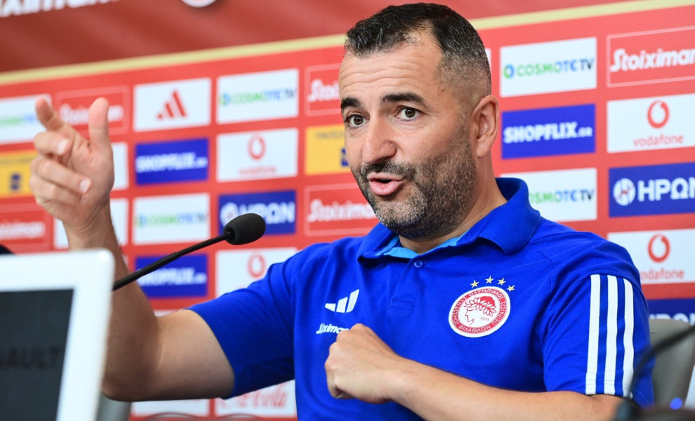 EUROPA LEAGUE / ΣΥΝΕΝΤΕΥΞΗ ΤΥΠΟΥ ΤΟΥ ΟΛΥΜΠΙΑΚΟΥ (ΓΙΩΡΓΟΣ ΜΑΤΘΑΙΟΣ / EUROKINISSI)