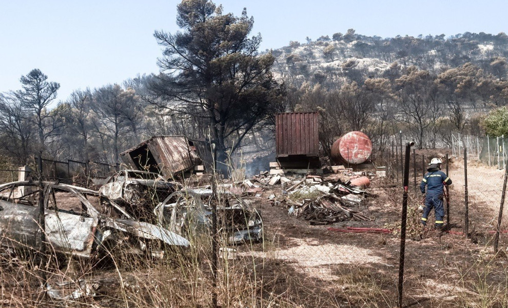 Πυρκαγιά στη Πάρνηθα. 3η Μέρα. Περιοχή Αγία Παρασκευή. Πέμπτη 24 Αυγούστου 2023  (ΚΩΣΤΑΣ ΤΖΟΥΜΑΣ / EUROKINISSI)