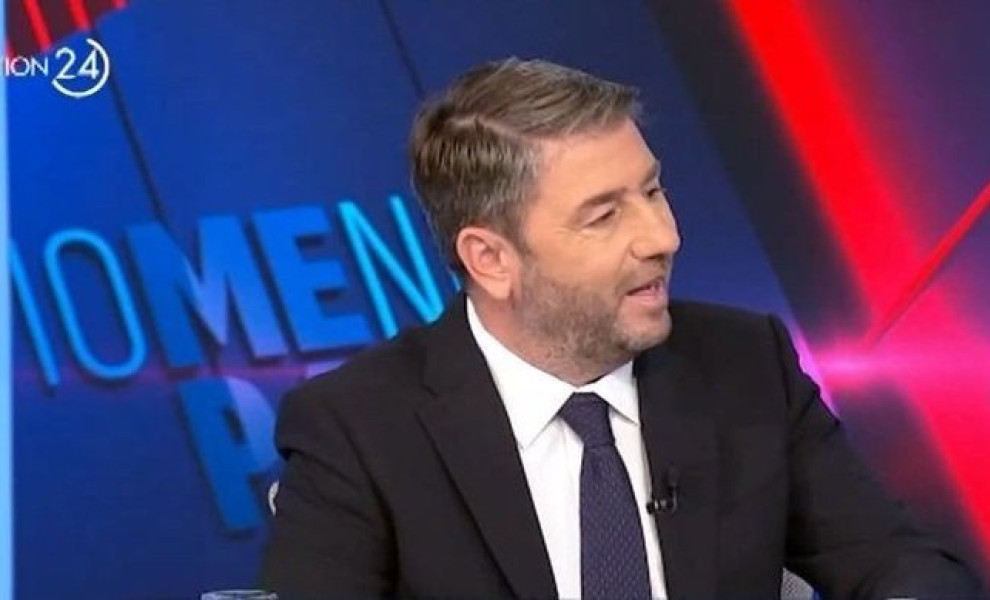 Ο Νίκος Ανδρουλάκης στο στούντιο του Action 24 (πηγή: Glomex)