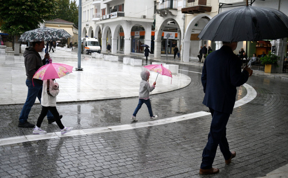 Εικόνα από την βροχερή Τρίπολη την Κυριακή (φωτο: Intime)