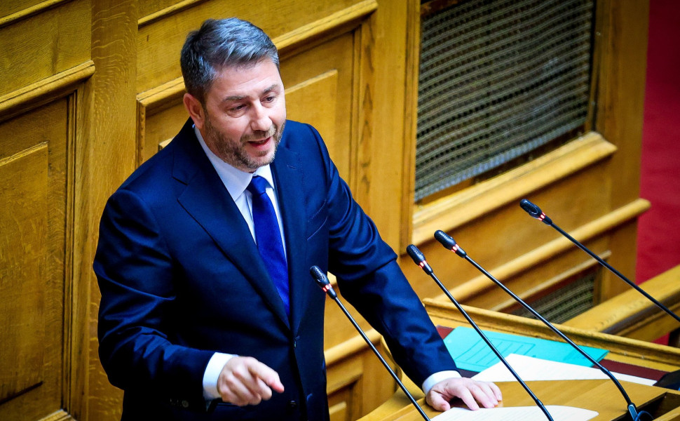 Ο Νίκος Ανδρουλάκης στο βήμα της Ολομέλειας (Eurokinissi)