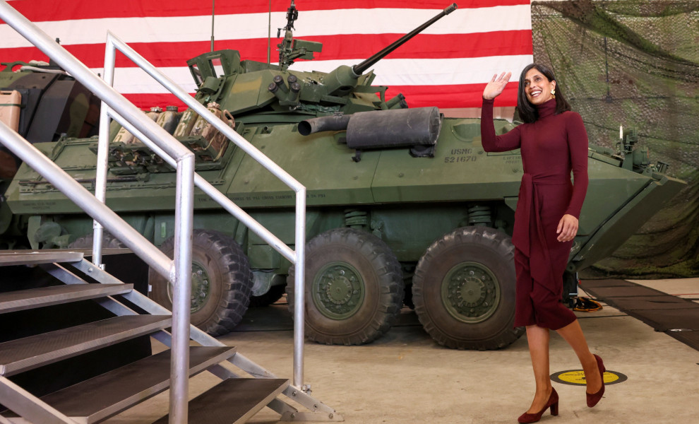 Η Ούσα Βανς εμφανίστηκε χωρίς της βέρα της (REUTERS/Kevin Lamarque)