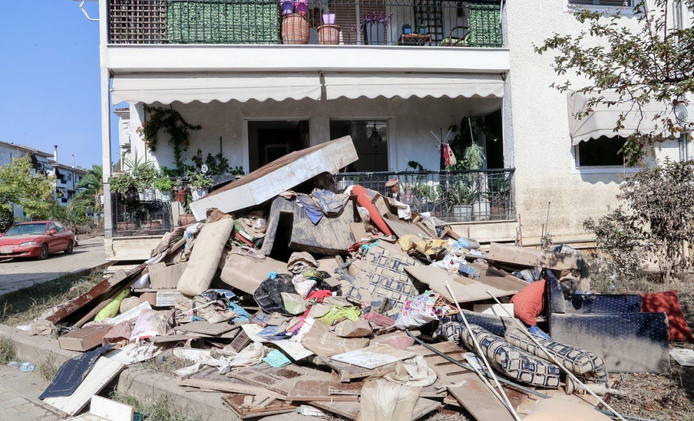 Καταστροφές στη συνοικά Γιάννουλη στη Λάρισα απο τις πλημμύρες. Δευτέρα 18 Σεπτεμβρίου 2023 (ΛΕΩΝΙΔΑΣ ΤΖΕΚΑΣ/EUROKINISSI)