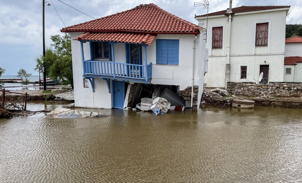 Καταστροφές από το πλημμυρικό φαινόμενο που προκάλεσε η κακοκαιρία "Daniel" στην Μηλίνα Πηλίου. Σάββατο 9 Σεπτεμριου 2023