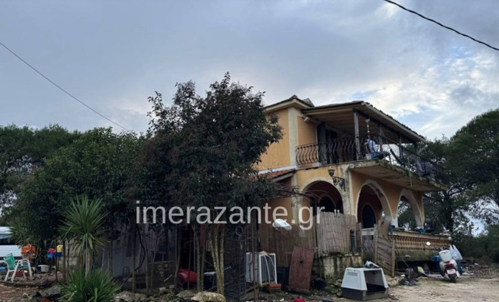 Το σπίτι της οκογένειας στον Άγιο Λέοντα Ζακύνθου/Φωτ. IMERAZANTE.GR