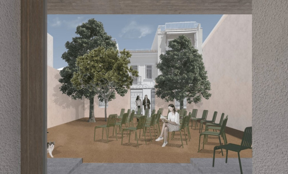 Φωτορεαλιστική απεικόνιση χώρου πολλαπλών χρήσεων. Άποψη εισόδου Βύρωνος 20 (Υπουργείο Πολιτισμού)