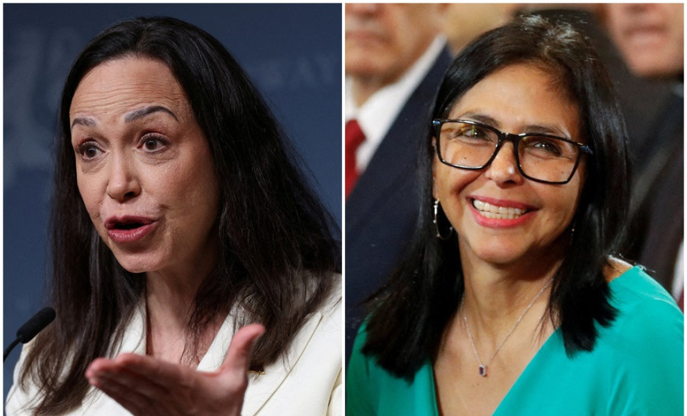 Η ηγέτιδα της αντιπολίτευσης της Βενεζουέλας, Κορίνα Ματσάδο και η μεταβατική πρόεδρος της χώρας, Ντέλσι Ροντρίγκεζ / Reuters